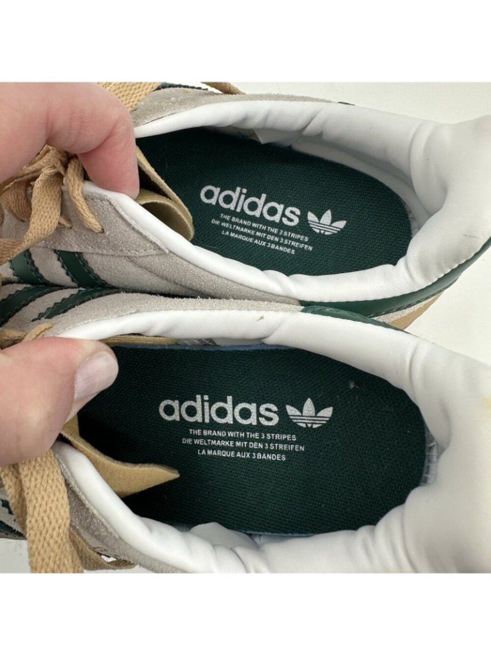 NWOT ADIDAS Gazelle Bold Platform Sneaker 8.5 Cream Green Beige triple stacked - Picture 7 of 10